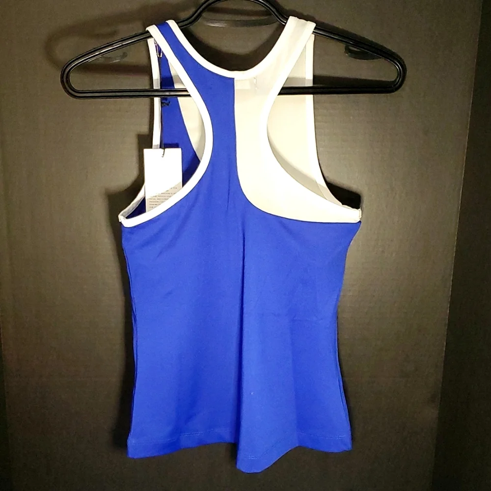 NWT Satva Sari Cami, Royal Blue & White Mesh with Build in Bra - Size Small - Picture 5 of 13